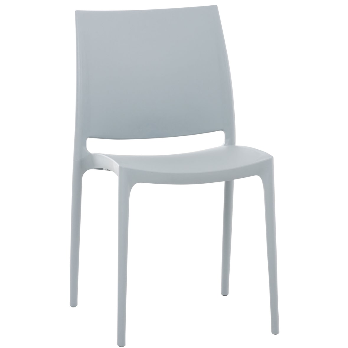 Chaise de jardin empilable Maya en plastique Gris clair