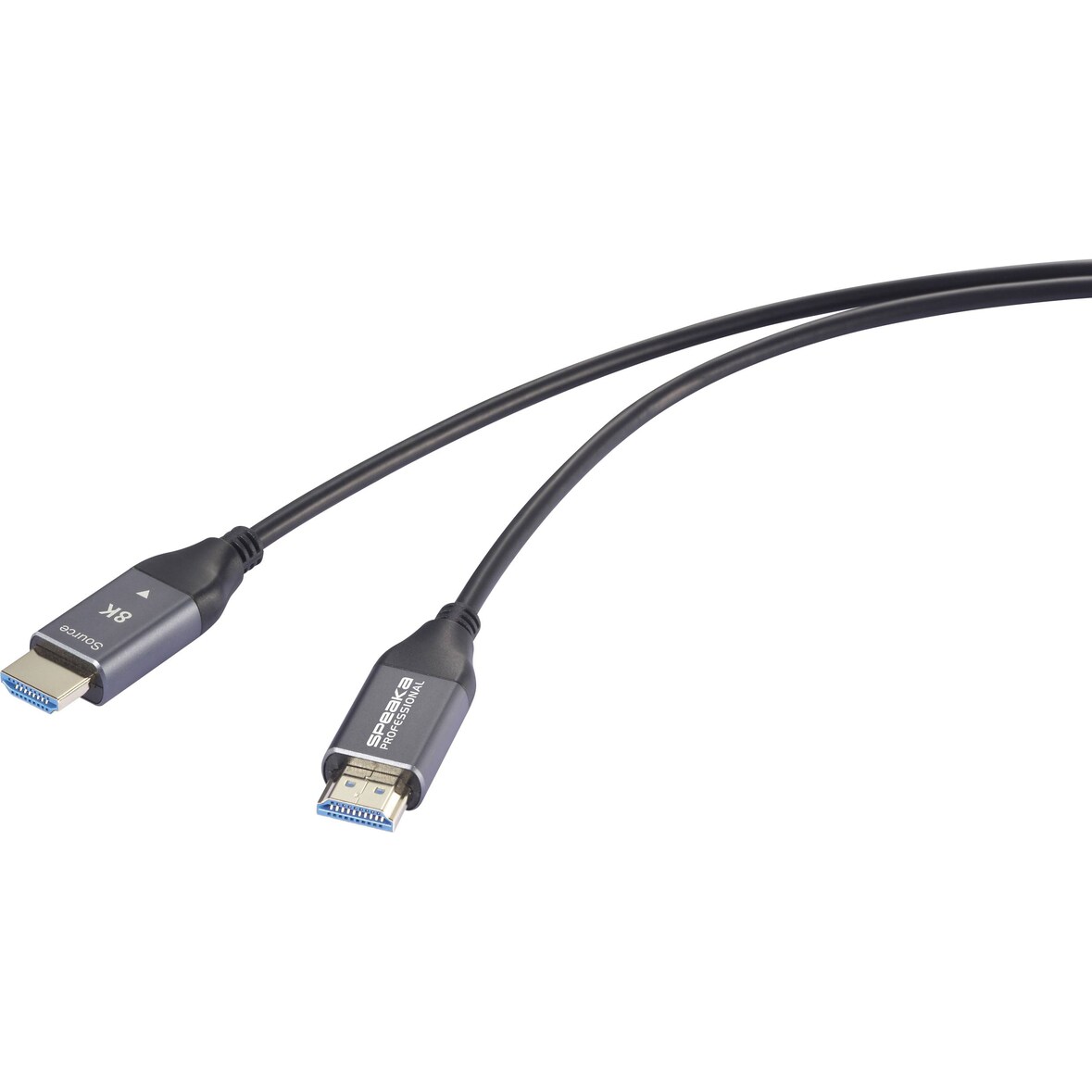 SpeaKa Professional HDMI / Glasfaser Anschlusskabel HDMI-A Stecker, HDMI-A Stecker 30 m Schwarz SP-1