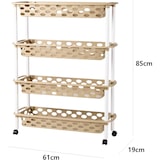 thumbnail of Carrito verdulero COSHANO con 4 Niveles Tipo Slim y Ruedas, Marrón