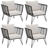 thumbnail of tectake Cadeirões de jardim SUNDO em design de corda - Conjunto de 4 antracite