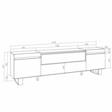 thumbnail of Wohnzimmer TV-Schrank, Viel Stauraum, 200x35x57cm, Für TV-Geräte bis 80“, Elektrischer Kamin, Moderner Stil, Eiche und Schwarz _ 46_22