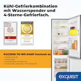 thumbnail of Exquisit Kühl-Gefrier-Kombination, Kühlschrank mit Gefrierfach, 260 Liter, Wasserspender, Alarm-Funktion, KGC5265-70-WS-040D inoxlook-az
