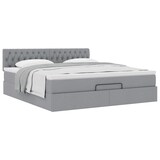thumbnail of vidaXL Ottoman-Bett mit Matratze Hellgrau 180x200 cm Stoff