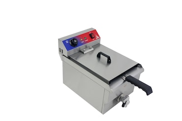 Gasfrit – Fritadeira elétrica 1 cuba 13 L com torneira, profissional, industrial, ultrarrápida 5000 W, termostato E.G.O, alta qualidade