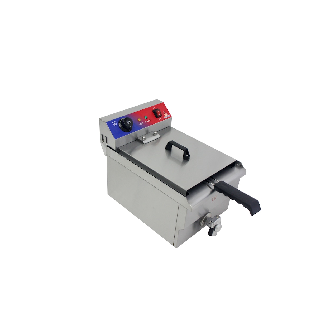 Gasfrit – Fritadeira elétrica 1 cuba 13 L com torneira, profissional, industrial, ultrarrápida 5000 W, termostato E.G.O, alta qualidade