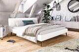 thumbnail of KAWOLA Bett VALERIE Polsterbett Cord weiß 160x200cm