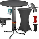 thumbnail of CASARIA® Stehtisch klappbar mit Husse 80cm Rund Bistrotisch grau