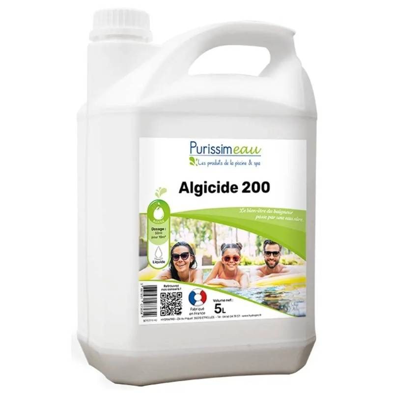 Produit algicide bactéricide pour piscine - 5L - PURISSIMEAU