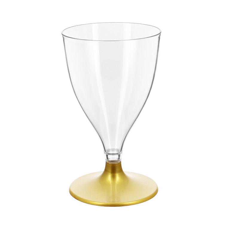 MONOUSO - Herbruikbaar Durable Wijnglazen 200ml PS goud voet (48 Stuks)