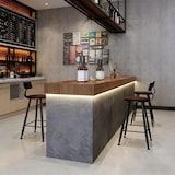 thumbnail of Flache Theke, Empfangstheke, Bartheke, Kassentheke, Betonoptik-Design, ideal für Cafés und Bars, Grau 180×60×100 cm 【CTSN 180】