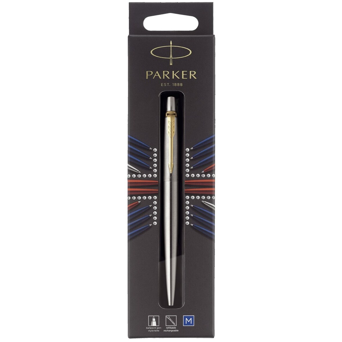 Parker 1953206 Parker Kugelschreiber JOTTER Edelstahl BL M Blau
