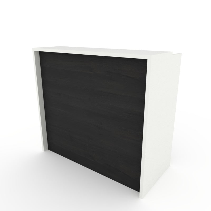 Oficit. Mostrador laminado roble azabache. Fácil de montar. Fabricado en España. Medidas: 120x50x105 (ancho x fondo x alto)