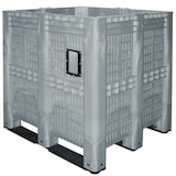 thumbnail of XXL Box/Großbox mit 3 Kufen, LxBxH 1300 x 1150 x 1250 mm, grau, Inhalt 1400 Liter, Wände und Boden durchbrochen
