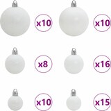 thumbnail of vidaXL Weihnachtskugel-Set mit 300 LEDs 120 pcs Weiß Kunststoff