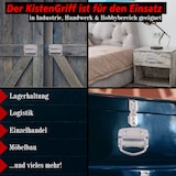thumbnail of PRIOstahl Kistengriff Griff 1 Stück Verzinkt 120 x 80mm + Befestigungsschrauben aus Stahl für Truhen