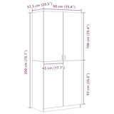 thumbnail of vidaXL Kleiderschrank Schwarz Eiche 90x52x200 cm Holzwerkstoff