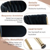thumbnail of Polsterstuhl 56x42x74 cm Samt Schwarz 2er Set mit goldfarbenen Metallbeinen gepolsterter Rückenlehne vielseitig als Esszimmer und Relaxstuhl