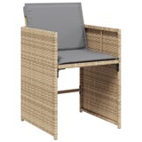thumbnail of vidaXL 5-teiliges Garten-Esszimmer-Set mit beigen Poly-Rattan-Auflagen.