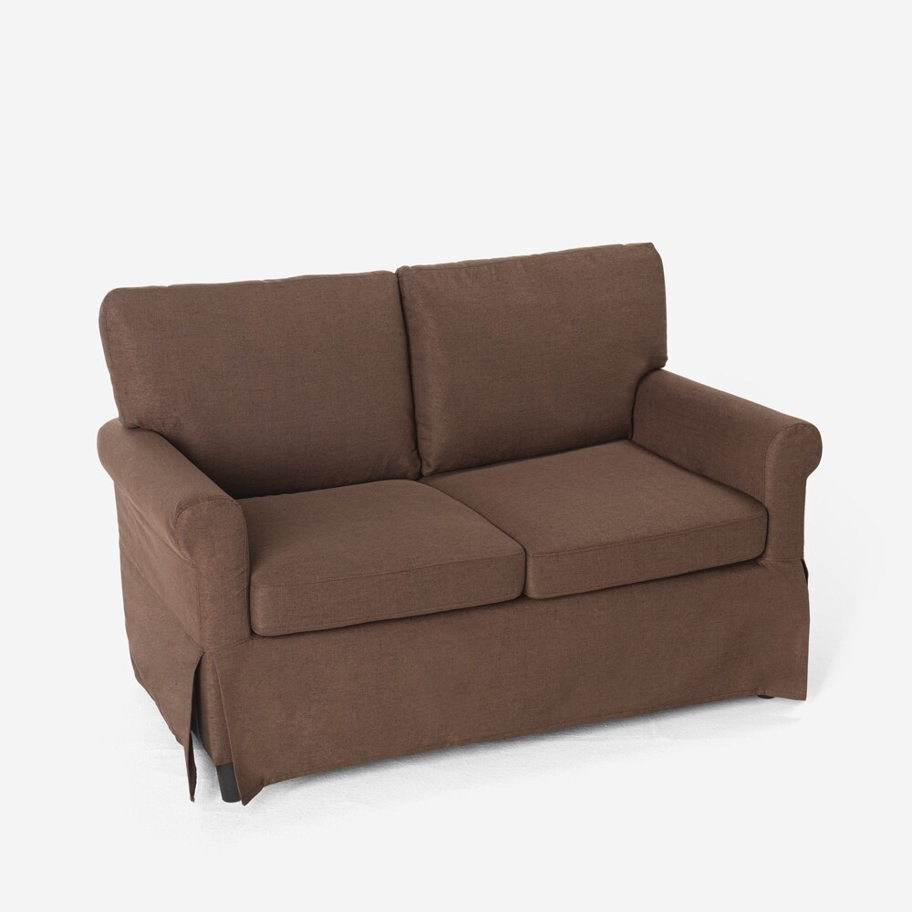 Divano 2 posti design classico moderno per salotti e soggiorni in tessuto Epoque - Marrone-DI1110222PMA