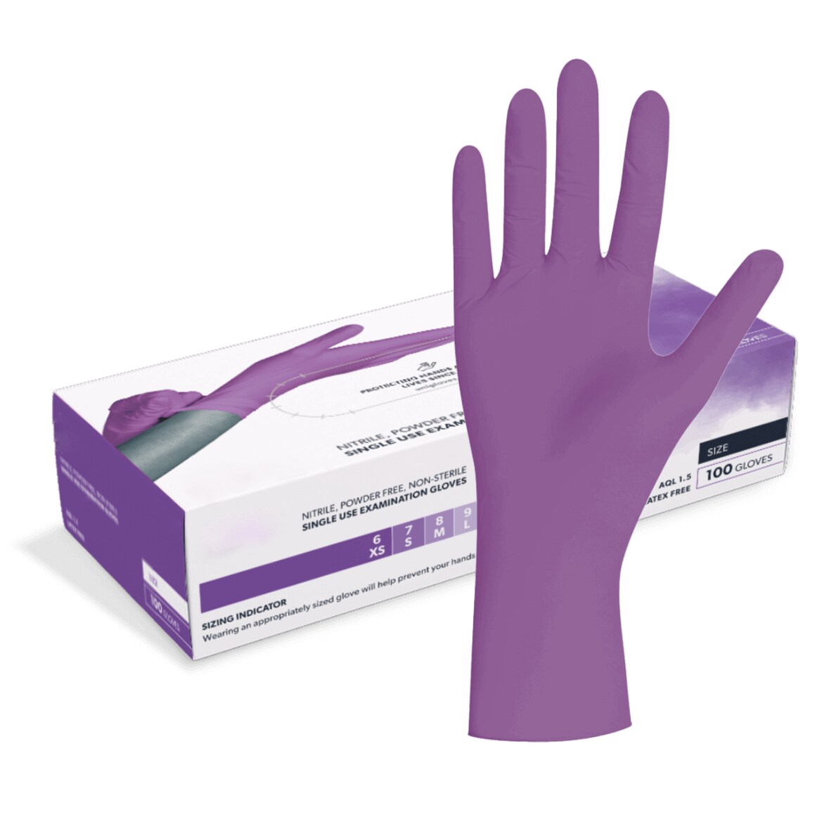 Nitrilhandschuhe Violett Gr. M | 100 Stück | Latexfreie Einweghandschuhe in Spenderbox | Perfekt für Kosmetik & Lebensmittelhygiene