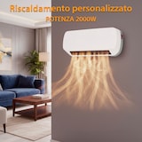 thumbnail of Termoventilatore Da Parete In Ceramica 2000 W Con Display LED Telecomando Timer 12h 3 Modalità Termostato Da 10 a 49°C IP22 45x12x19 Cm Bianco