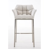 thumbnail of Taburete de Bar Damaso Tela con Base de Cuatro Patas Blanco/Acero inoxidable