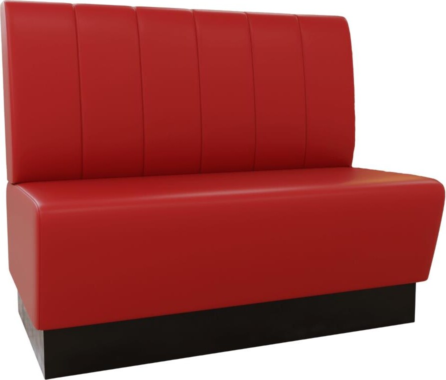 Gastro Sitzbank Amsterdam | 140 cm breit | Kunstleder Rot | Vertikal | Dinerbank