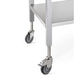 thumbnail of TABLE INOX CENTRALE MOBILE "ERGONOMIX" avec étagère inférieure amovible hauteur réglable de 800 à 1100 mm dimensions 1000 x 700 mm