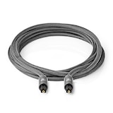 thumbnail of Nedis Optisches Audiokabel - Toslink Stecker - Toslink Stecker - 3.00 m - Rund - Baumwolle - Gun Metal Grau - Verpackung mit Sichtfenster