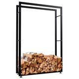 thumbnail of DELUKE® Kaminholzregal innen Metall SATLO für Feuerholz Brennholzregal innen Kaminholzständer Kaminholzhalter FeuerholzregalSchwarz, 25x100x150cm