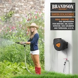 thumbnail of Brandson 20 m Schlauchtrommel - Gartenschlauch - automatisch einziehbar - Schlauchdurchmesser 13 mm - 180 Grad drehbar - kompatibel mit Gardena
