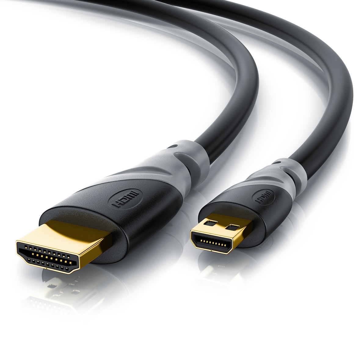CSL HDMI Typ D (Micro) 2.0 zu HDMI Typ A Kabel, 4K, Ethernet, Ultra HD 2160p (3840 × 2160 Pixel) - 3m