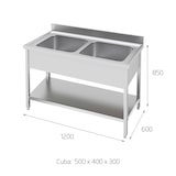 thumbnail of Fregadero Doble Seno Industrial para Hostelería INOX FRE126C