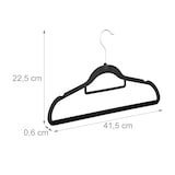 thumbnail of Relaxdays Kleiderbügel 20er Set, rutschfest, platzsparend, Samtbezug, 360° drehbarer Haken, HxB 22,5 x 41 cm, schwarz