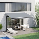 thumbnail of Toldo Manual Retráctil Plegable con Manivela 295x245 cm Toldo Enrollable Aluminio Protección Solar para Ventanas Puertas Balcón Terraza Exterior