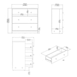 thumbnail of WellHome - Cómoda de Quarto com 3 Gavetas em cor Branco 73 x 31 x 69 cm - Ebro White