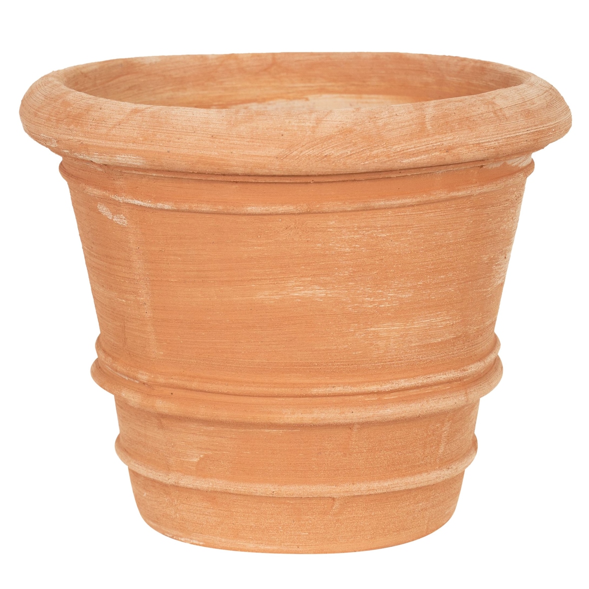 Biscottini Vasi per fiori 30x30x25 cm - Vaso rotondo in Terracotta - Vasi da interno - Fioriera esterno da giardino Made in Italy - Vaso balcone tondo