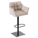 thumbnail of Conjunto de 2 bancos de bar Cobertura em tecido Damaso preto/marfim