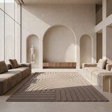 thumbnail of Teppich Wohnzimmer Boho Pflegeleicht Waschbar Schlafzimmer OEKO-TEX Beige 80x150 cm Fußbodenheizung geeignet – LAVAREDO von Kadima Design