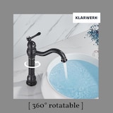 thumbnail of NALA | Grifo de baño alto cepillado negro Vintage Hotel Gastro | Retro de acero inoxidable premium para fregadero alto |Grifo mezclador 2 conexiones