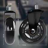 thumbnail of Lot de 5 roulettes pour sols durs Noir