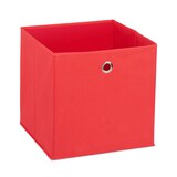 thumbnail of Relaxdays Aufbewahrungsbox Stoff 2er Set, quadratisch, Aufbewahrung für Regal, Stoffbox in Würfelform 30x30x30 cm, rot