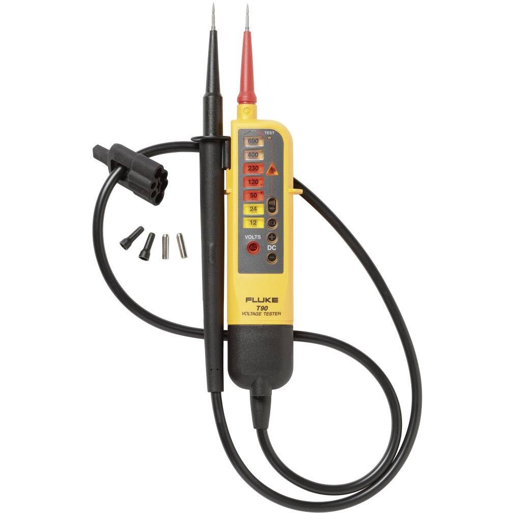 Fluke T90 Zweipoliger Spannungsprüfer CAT II 690 V, CAT III 600 V LED, Akustik 4016945