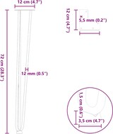 thumbnail of Helloshop26 - Set mit 4 Haarnadelbeinen für einen 72 cm Konsolentisch modernes Design matte Oberfläche massiver anthrazitfarbener 02_0056745