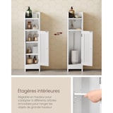 thumbnail of Helloshop26 - Meuble de salle de bain armoire de toilettes 18 x 20 x 80 cm placard fin meuble de rangement haut étagères réglables 12_0006469