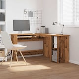 thumbnail of Bureau d'angle vieux bois 120x140x75 cm bois d'ingénierie Modèle Milan Métal