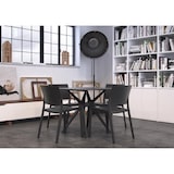 thumbnail of Resol VELA S Quadratischer Tisch Indoor, Outdoor 90x90 Schwarzer Fuß - Eschen Eiche Tischplatte