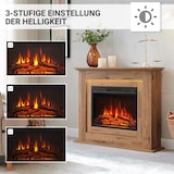 thumbnail of BALDERIA Finn camino elettrico da pavimento, effetto fiamma LED, riscaldamento, rovere scuro