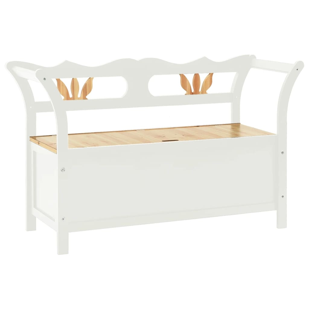 Helloshop26 - Bank 107 x 45 x 75,5 cm massives Tannenholz weiß 02_0010942