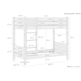 thumbnail of Etagenbett für Erwachsene weiß 100x200 Stockbett teilbar mit Rollrost Matratzen 60.16-10WT100M